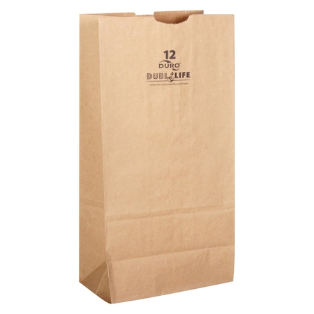 Dubl-Life Fsc 12 Lb Sos 500 Recycled Paper Brown Shopping Bag 500 pk 7.125 in. H X 4.375 in. W X 13.6875 in. L 301036